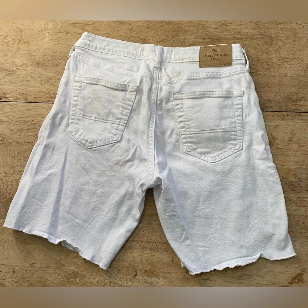 Abercrombie Kids Sz 15/16 White Denim Distressed Jean Shorts‎